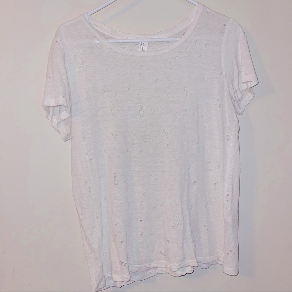 Forever 21 white distressed Tee